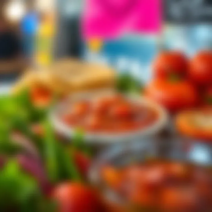 A close-up of salsa and fresh ingredients used in Surfside Taco Dupont's dishes