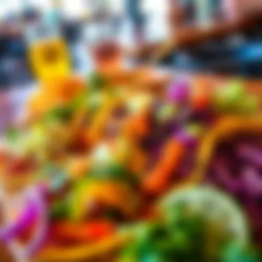 Vibrant taco platter showcasing Surfside Taco Dupont's signature dishes