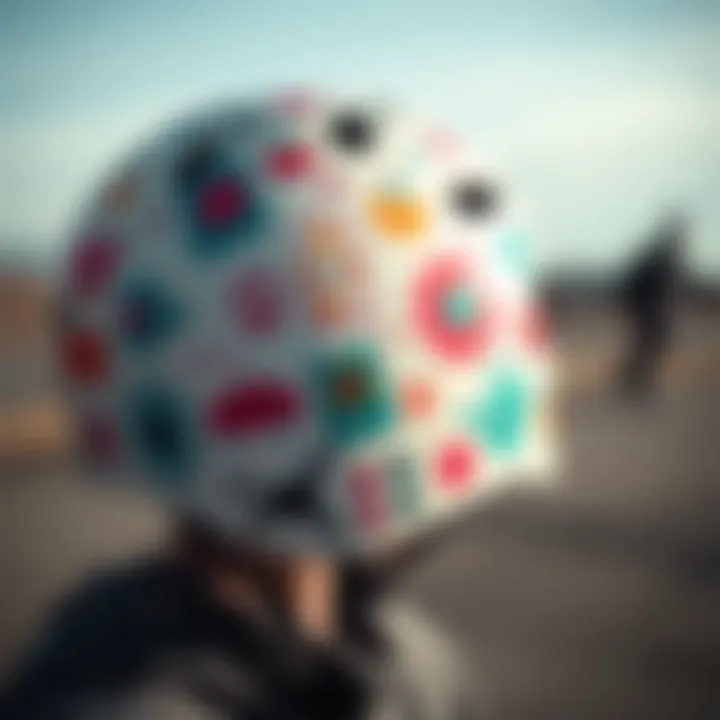 Playful Design on a Skating Helmet A cute helmet decorated with playful patterns