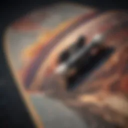 Close-up of a high-quality skateboard deck showcasing unique graphic designs