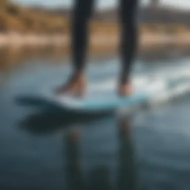 A sleek electric foil board gliding over water