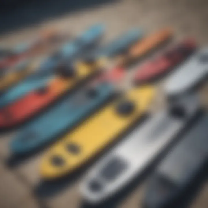 A variety of electric foil board models displayed side by side