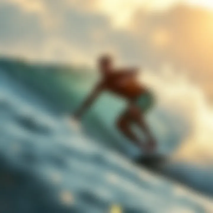 A legendary Hawaiian surfer performing an impressive maneuver on a wave.