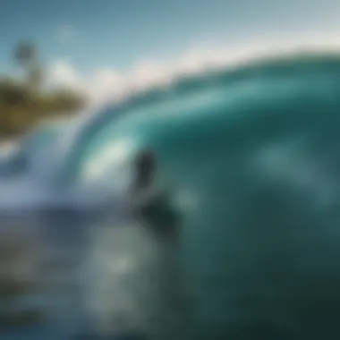 A skilled surfer riding a perfect wave in Central America's surf spot