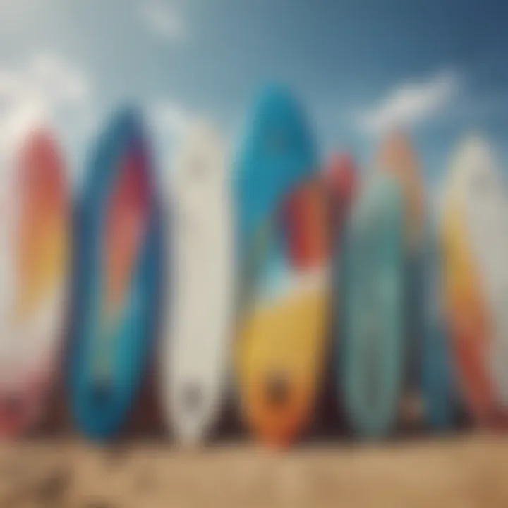 A selection of wakesurf boards highlighting various shapes and styles.