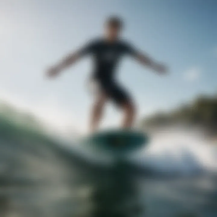 Action shot of a wakesurfer executing a perfect spin on the water.