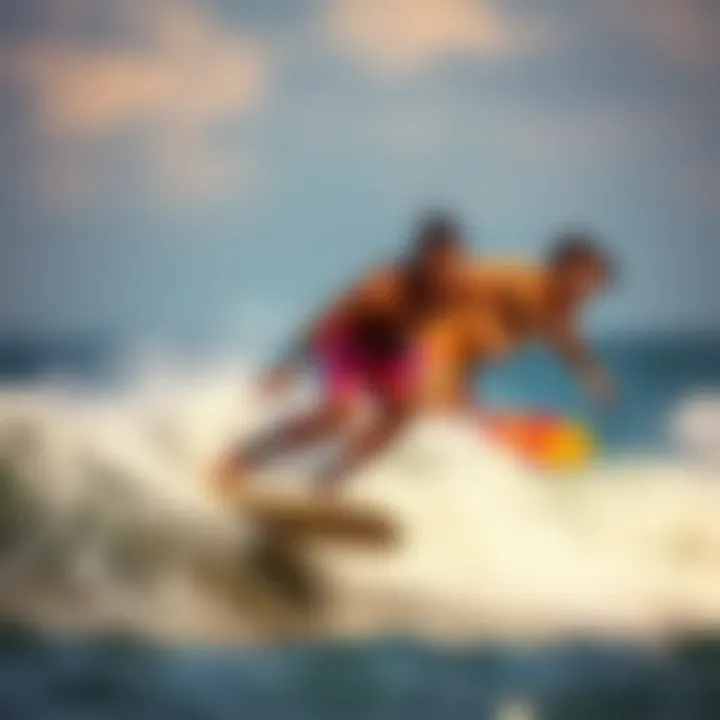 Cultural Impact: Boneless Skate in Surf Competitions A vibrant surf competition highlighting boneless performance