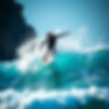 A surfer executing a boneless skate move on a wave