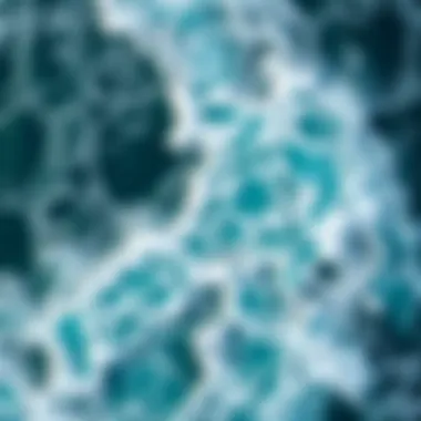 The Dynamic Nature of Ocean Currents Aerial view showcasing ocean currents and waves