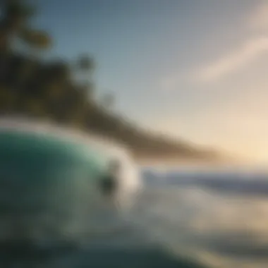 Amazon Coastline Surfing Environment A serene view of the Amazon coastline highlighting the natural surfing environment.