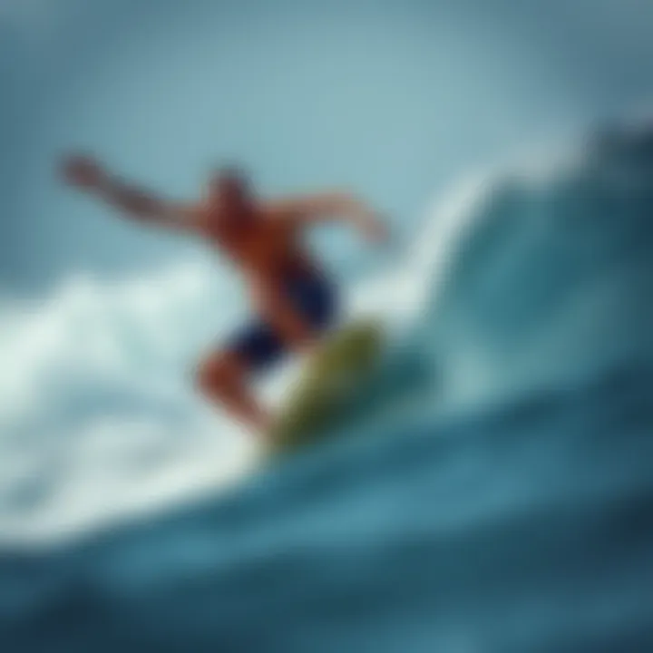 Advanced Skimboarding Techniques An experienced skimboarder demonstrating advanced techniques