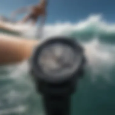 Close-up of waterproof features of Garmin watch