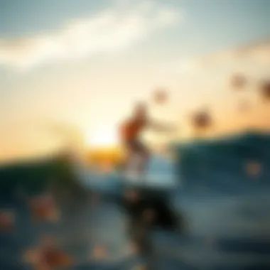 Thrilling Ride on Hydro Electric Surfboard Surfer enjoying the thrill of riding a hydro electric surfboard