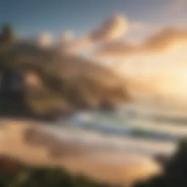 Stunning Coastal Retreat: Ideal Surfing Destination A picturesque coastal view from a surf camp