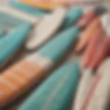 Close-up of various surfboard foam types showcasing texture and density