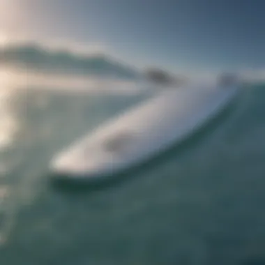 Close-up of foil surfboard technology