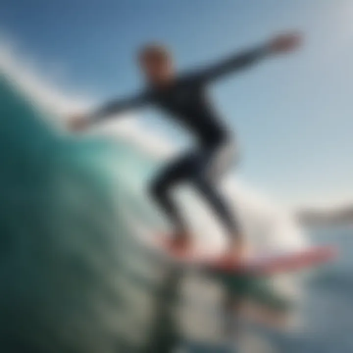 Surfer enjoying the thrill of foil surfing