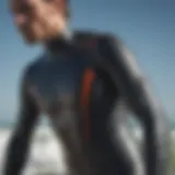 Close-up of innovative wetsuit material showcasing flexibility and breathability