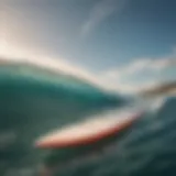 A sleek propeller surfboard gliding over waves