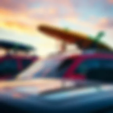 Compatibility of Surfboard Racks with Vehicles Different vehicle types with compatible surfboard racks