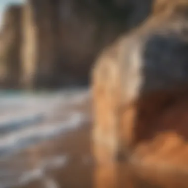 Close-up view of unique coastal rock formations, highlighting geological diversity