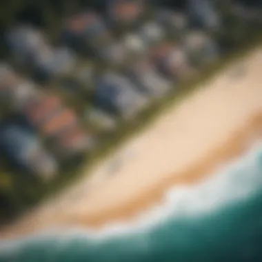 Aerial Perspective of North Shore Aerial view of North Shore Surf Beach highlighting its geographical features.