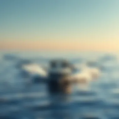 Navigating for Boat Surfing A boat navigating through calm waters with surfers in tow
