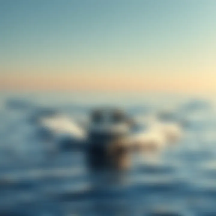 Navigating for Boat Surfing A boat navigating through calm waters with surfers in tow