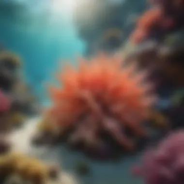 A vibrant coral reef teeming with life