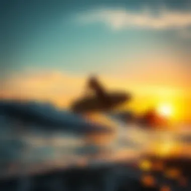 Riders at Sunset A vibrant surf scene showcasing riders catching waves at sunset