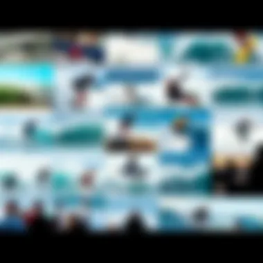 Diverse Surfing Events A collage of various surfing events and competitions filmed for streaming