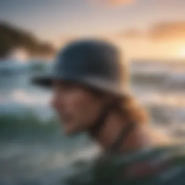 Wetty Surf Hat in Action Wetty Surf Hat in action while surfing