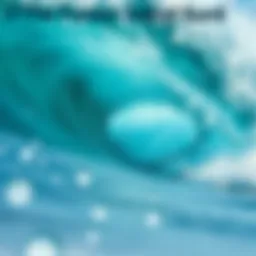 An abstract representation of sound waves merging with ocean waves