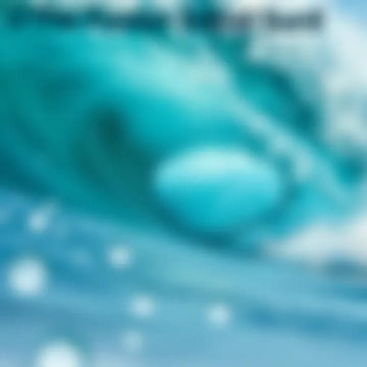 The Fusion of Sound and Surf An abstract representation of sound waves merging with ocean waves