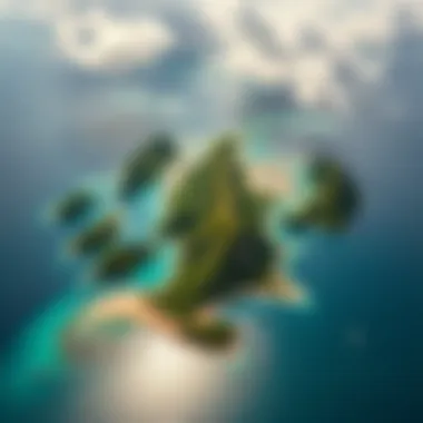 Aerial Perspective of the Mentawai Islands An aerial view of the Mentawai Islands highlighting its unique geographical features.