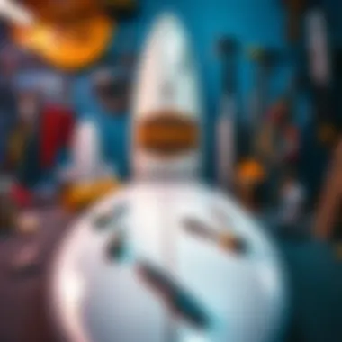 Essential Surfboard Maintenance Tips Maintenance tips for surfboards displayed visually with tools and care products.