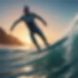 Electric surf foil gliding over water