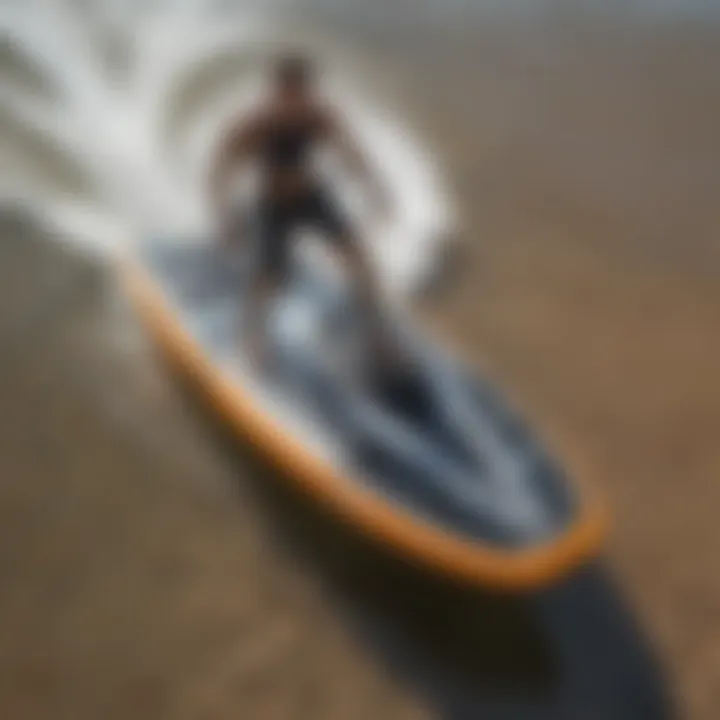 Close-up of a jetsurf board showcasing its technology