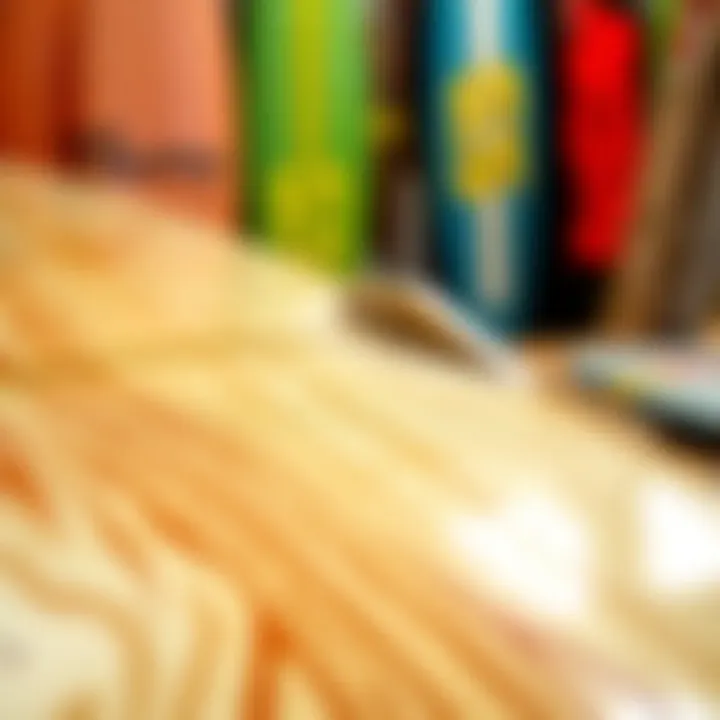 Close-up of Thurso surf board construction