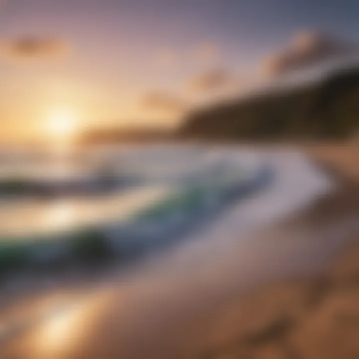 The picturesque Thurso beach at sunset