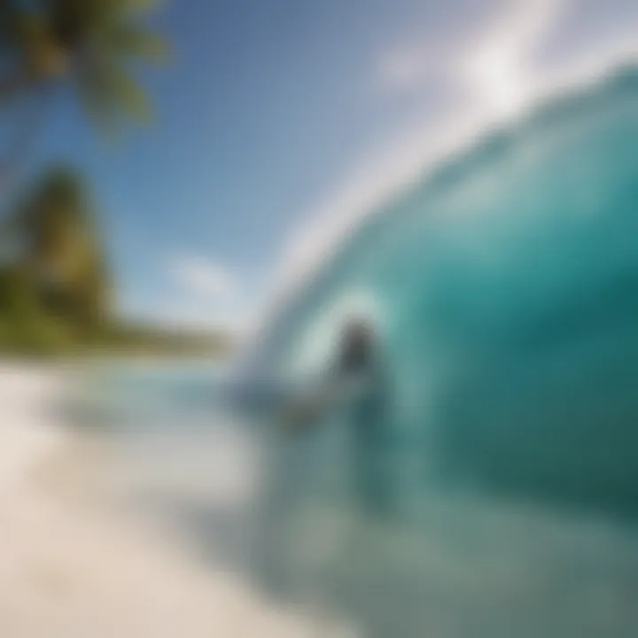 Surfers enjoying the perfect waves on Vaadhoo Island