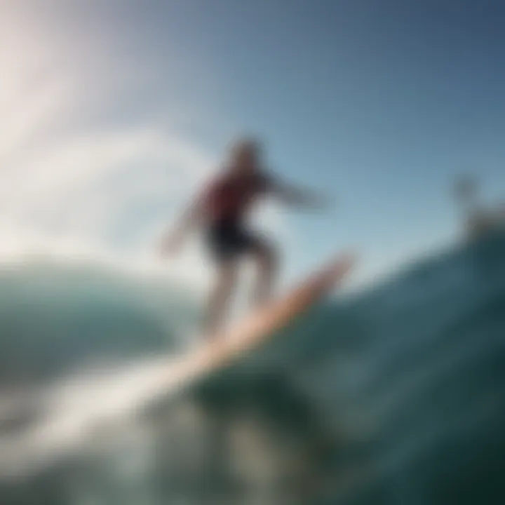 A wake surfer catching a wave in Los Angeles