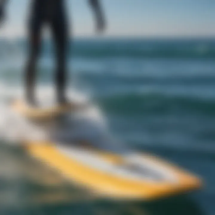 Close-up of wave jet surfboard's engineering features