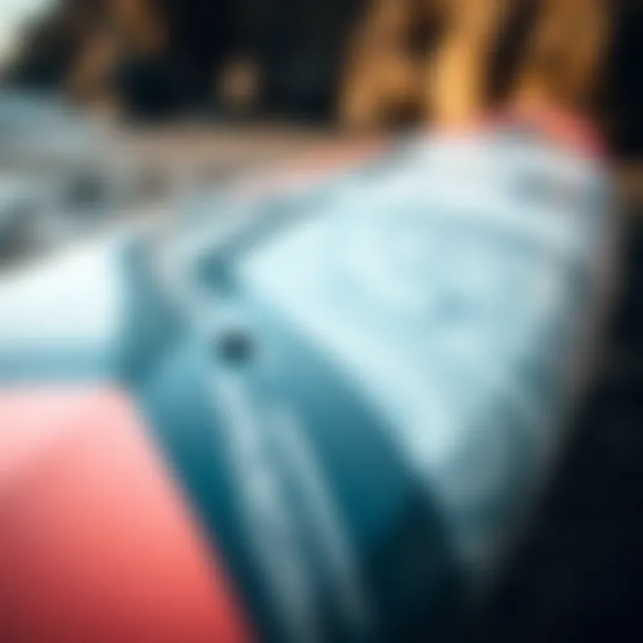 Detailed Design of the Wavestorm Surfboard Close-up of the Wavestorm surfboard's design