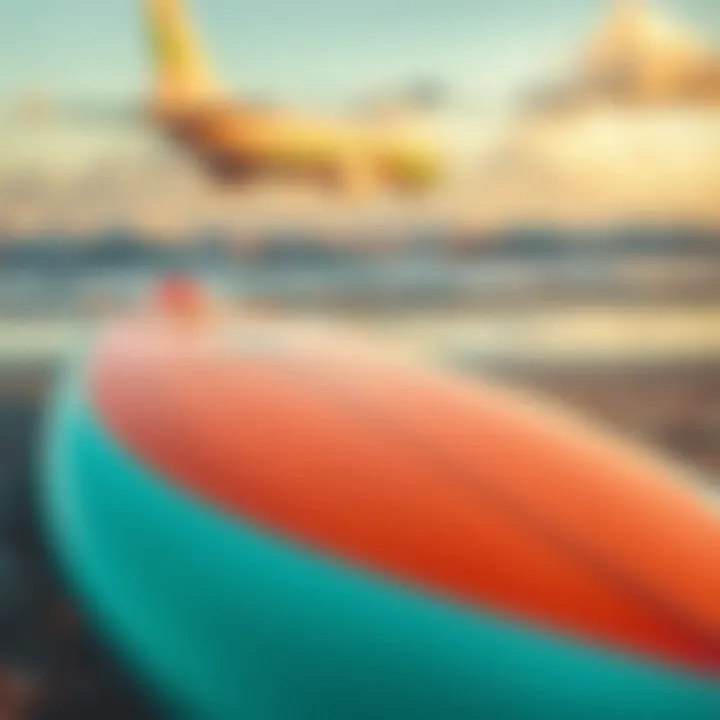 Wavestorm Surfboard on the Shore Wavestorm surfboard resting on the sand