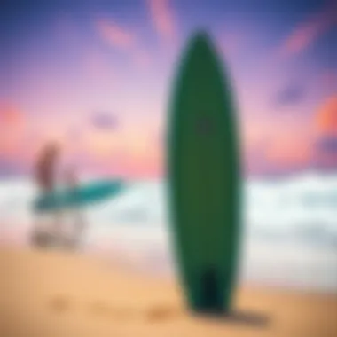 Wavestorm Surfboard at the Beach Wavestorm surfboard on a vibrant beach