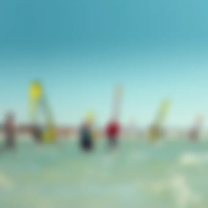 Windsurfing community enjoying their time at Long Beach