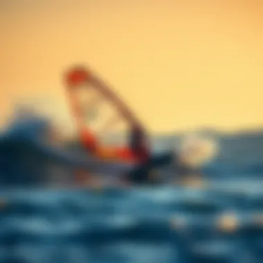 Windsurfer navigating waves at Long Beach