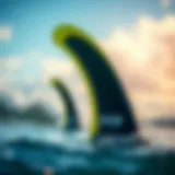 FCS II longboard fin system showcasing aerodynamic design