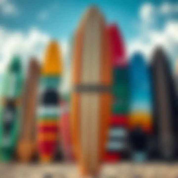 Emerging Market Trends in Surfboarding Emerging market trends in surfboarding depicted through diverse boards